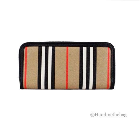 burberry ellerby wallet|Burberry Ellerby Black Leather Icon Stripe Canvas Zip Around.